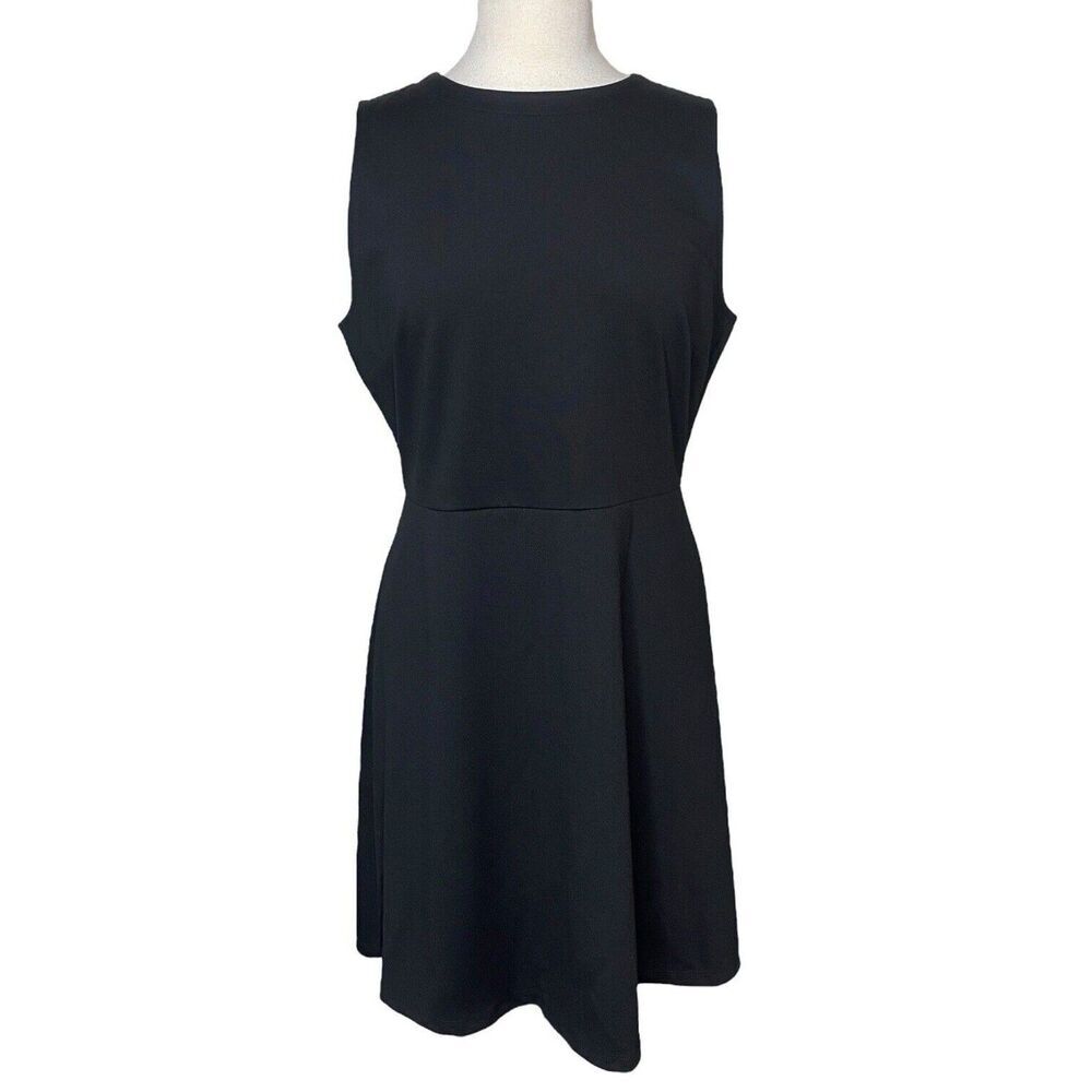 GAP Womens Size 12 True Black Knit Dress Fit & Flare Sleeveless Career Office
